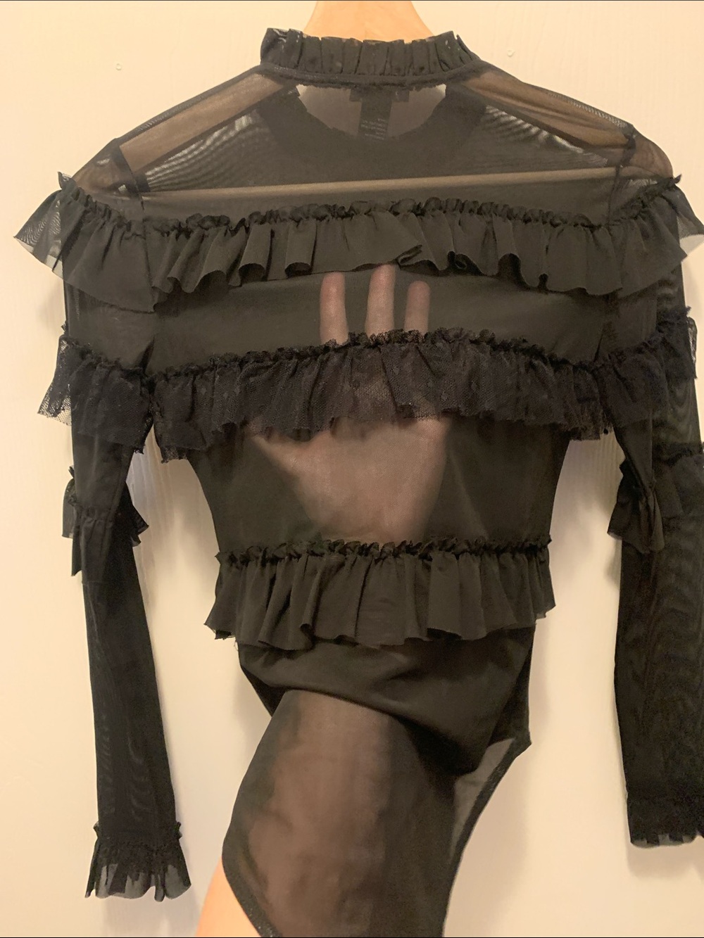 Forever 21 Black Sheer Ruffle Top - Picture 8 of 8
